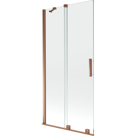 Mexen Velar tweedelige, uitschuifbare badscherm 95 x 150 cm, transparant, roze goud - 896-095-000-01-60