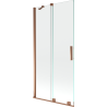Mexen Velar tweedelige, uitschuifbare badscherm 95 x 150 cm, transparant, roze goud - 896-095-000-01-60