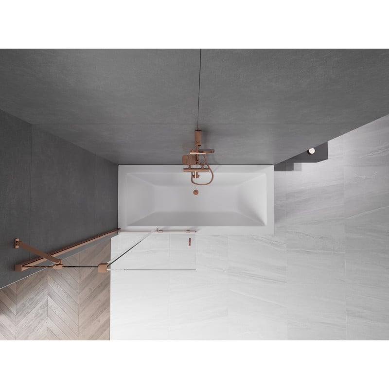 Mexen Velar 2-panel sliding bath screen 95 x 150 cm, transparent, rose gold - 896-095-000-01-60