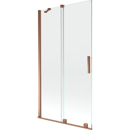 Mexen Velar paravento per vasca da bagno a 2 ante scorrevoli 100 x 150 cm, trasparente, oro rosa - 896-100-000-01-60