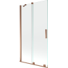 Mexen Velar 2-flügeliger, verschiebbarer Badewannenaufsatz 100 x 150 cm, transparent, Roségold - 896-100-000-01-60