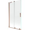 Mexen Velar Badewannenwand 2-flügelig verschiebbar 100 x 150 cm, transparent, Roségold - 896-100-000-01-60