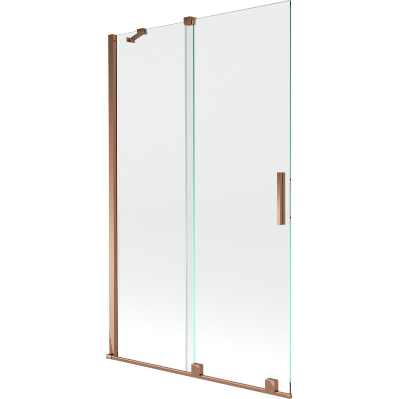Mexen Velar zweiflügelige verschiebbare Duschwand 110 x 150 cm, transparent, Roségold - 896-110-000-01-60