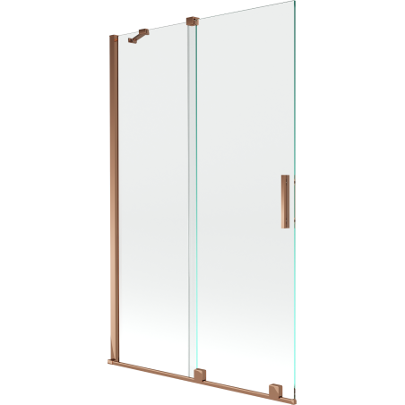 Mexen Velar Badewannenabtrennung 2-flügelig verschiebbar 110 x 150 cm, transparent, Roségold - 896-110-000-01-60