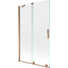 Mexen Velar Badewannenabtrennung 2-flügelig verschiebbar 110 x 150 cm, transparent, Roségold - 896-110-000-01-60