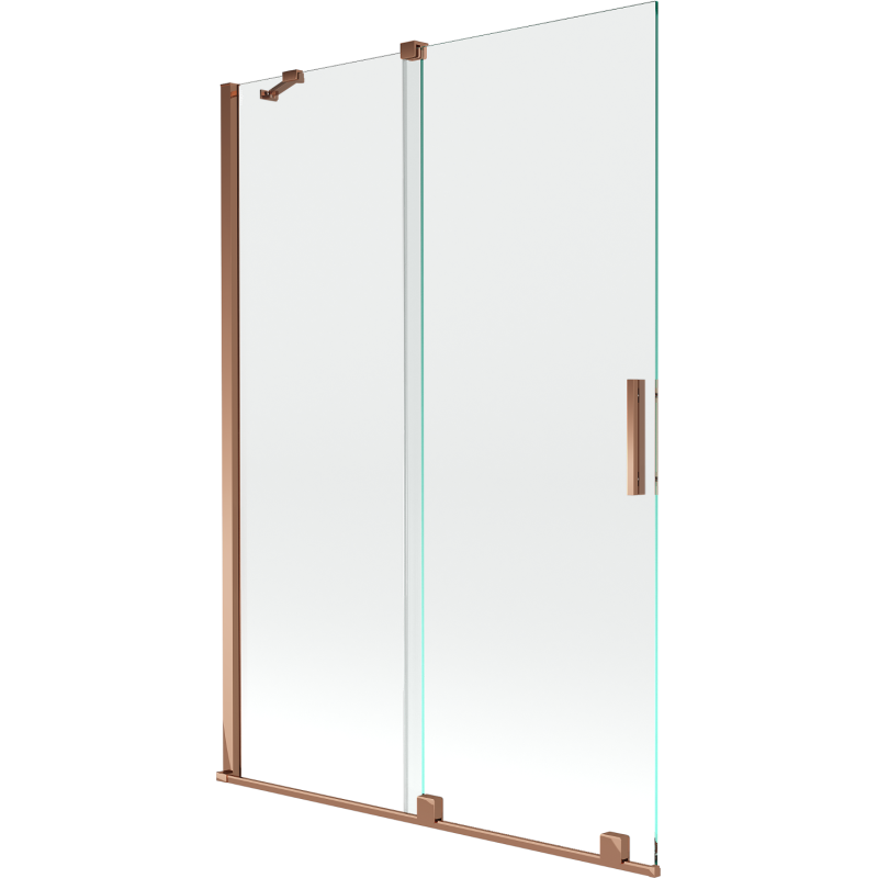 Mexen Velar 2-delad skjutbar badkarsvägg 120 x 150 cm, transparent, roséguld - 896-120-000-01-60