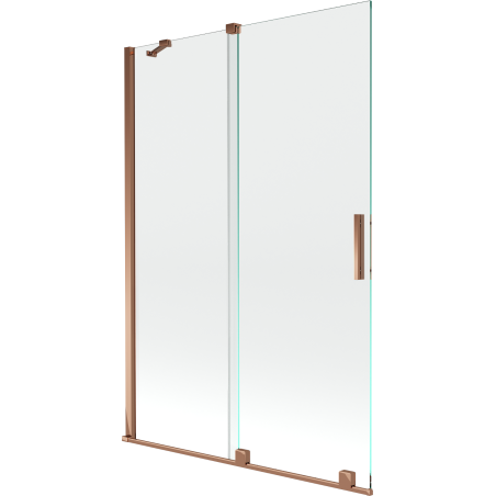 Mexen Velar 2-flügelige, verschiebbare Badewannenabtrennung 120 x 150 cm, transparent, Roségold - 896-120-000-01-60