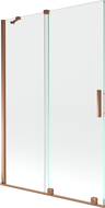 Mexen Velar 2-panel sliding bath screen 120 x 150 cm, transparent, rose gold - 896-120-000-01-60