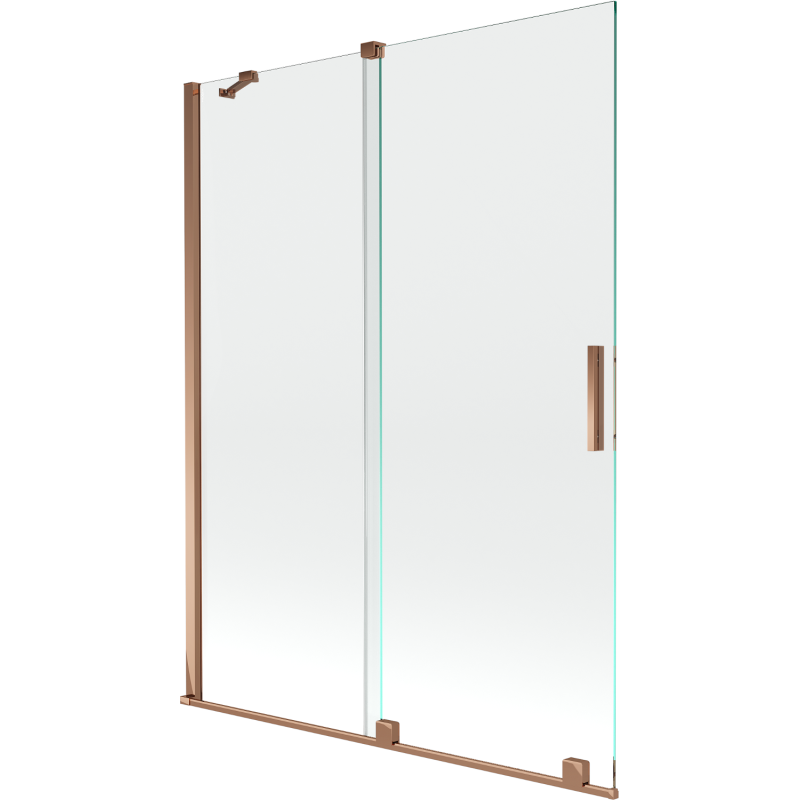 Mexen Velar paratia da bagno 2 ante scorrevoli 130 x 150 cm, trasparente, oro rosa - 896-130-000-01-60
