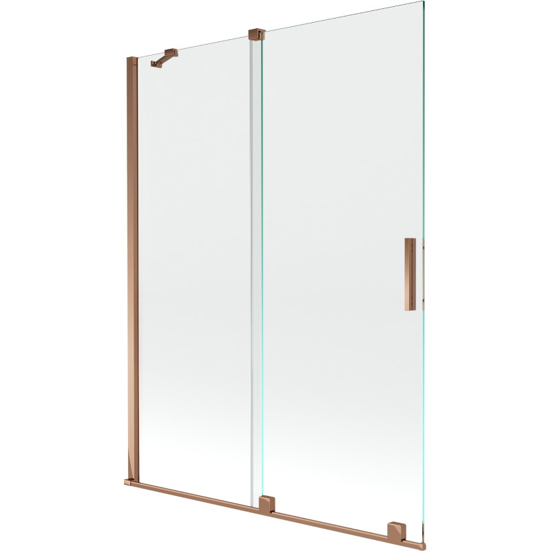Mexen Velar tweedelige schuifbare badwand 130 x 150 cm, transparant, roze goud - 896-130-000-01-60