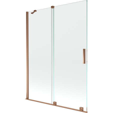Mexen Velar parawan nawannowy 2-skrzydłowy rozsuwany 130 x 150 cm, transparent, różowe złoto - 896-130-000-01-60