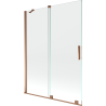 Mexen Velar tweedelige schuifbare badwand 130 x 150 cm, transparant, roze goud - 896-130-000-01-60