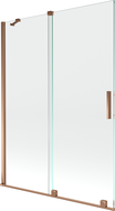 Mexen Velar douchewand met twee schuifdeuren 130 x 150 cm, transparant, roségoud - 896-130-000-01-60
