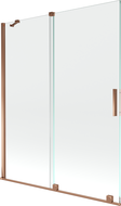 Mexen Velar 2-osaline liugklaasist vannisein 140 x 150 cm, läbipaistev, roosa kuld - 896-140-000-01-60