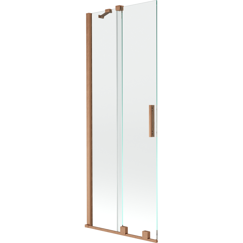 Mexen Velar badscherm 2-delig schuifbaar 70 x 150 cm, transparant, geborsteld koper - 896-070-000-01-65