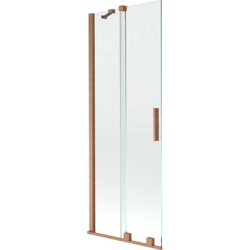 Mexen Velar Duschabtrennung 2-flügelig schiebbar 70 x 150 cm, transparent, gebürstetes Kupfer - 896-070-000-01-65