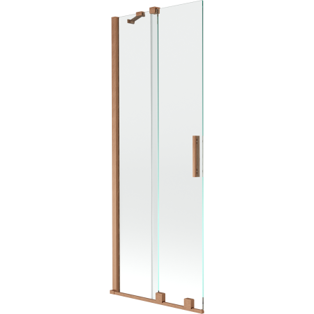 Mexen Velar badscherm 2-delig schuifbaar 70 x 150 cm, transparant, geborsteld koper - 896-070-000-01-65
