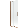 Mexen Velar badscherm 2-delig schuifbaar 70 x 150 cm, transparant, geborsteld koper - 896-070-000-01-65