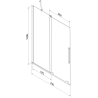 Mexen Velar badscherm 2-delig schuifbaar 70 x 150 cm, transparant, geborsteld koper - 896-070-000-01-65