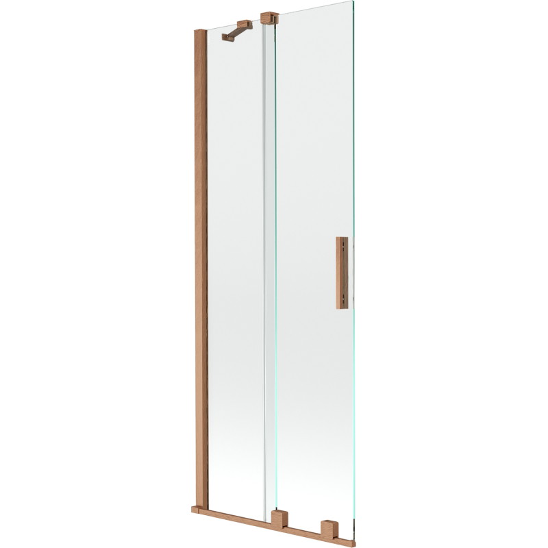 Mexen Velar paroi de baignoire à 2 volets coulissants 75 x 150 cm, transparente, cuivre brossé - 896-075-000-01-65