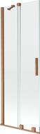 Mexen Velar 2-panel sliding bath screen 75 x 150 cm, transparent, brushed copper - 896-075-000-01-65