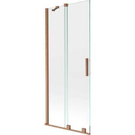 Mexen Velar 2-delig verschuifbaar badscherm 80 x 150 cm, transparant, geborsteld koper - 896-080-000-01-65