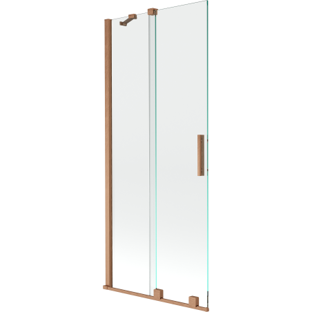 Mexen Velar 2-flügelige, verschiebbare Badewannenabtrennung 80 x 150 cm, transparent, gebürstetes Kupfer - 896-080-000-01-65