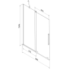 Mexen Velar 2-delig verschuifbaar badscherm 80 x 150 cm, transparant, geborsteld koper - 896-080-000-01-65