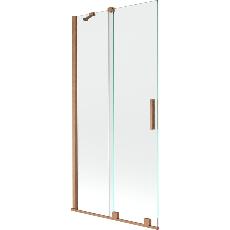 Mexen Velar 2-panel sliding bathtub screen 90 x 150 cm, transparent, brushed copper - 896-090-000-01-65