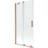 Mexen Velar Badewannenabtrennung 2-flügelig verschiebbar 90 x 150 cm, transparent, gebürstetes Kupfer - 896-090-000-01-65