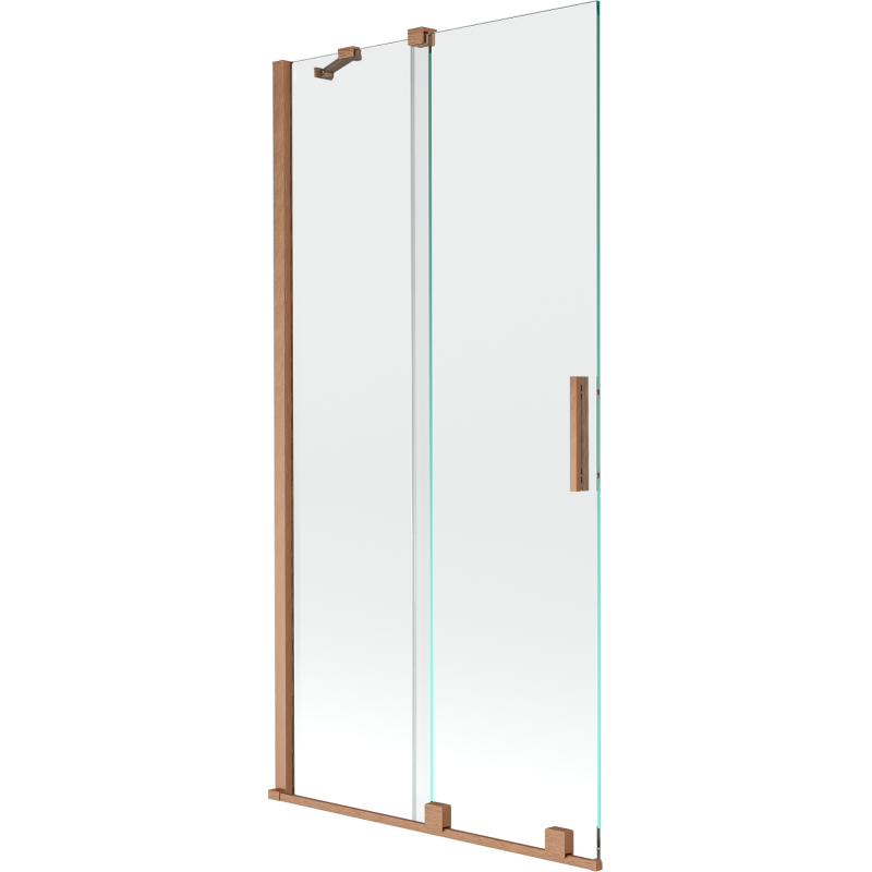 Mexen Velar badwandafscherming 2-delige schuifbare 95 x 150 cm, transparant, geborsteld koper - 896-095-000-01-65
