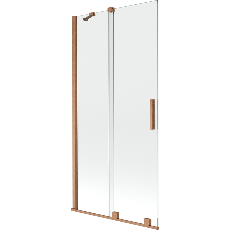 Mexen Velar Duschabtrennung 2-flügelig verschiebbar 95 x 150 cm, transparent, gebürstetes Kupfer - 896-095-000-01-65