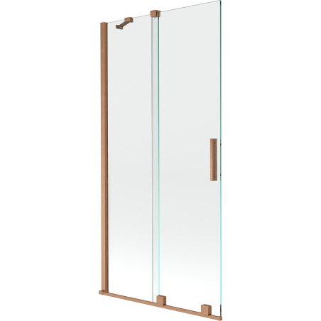 Mexen Velar badwandafscherming 2-delige schuifbare 95 x 150 cm, transparant, geborsteld koper - 896-095-000-01-65