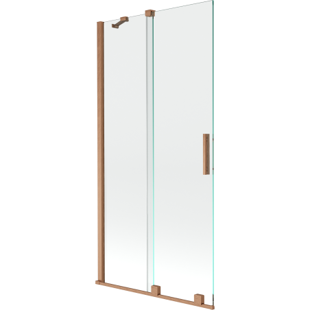 Mexen Velar Duschabtrennung 2-flügelig verschiebbar 95 x 150 cm, transparent, gebürstetes Kupfer - 896-095-000-01-65