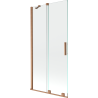 Mexen Velar Duschabtrennung 2-flügelig verschiebbar 95 x 150 cm, transparent, gebürstetes Kupfer - 896-095-000-01-65
