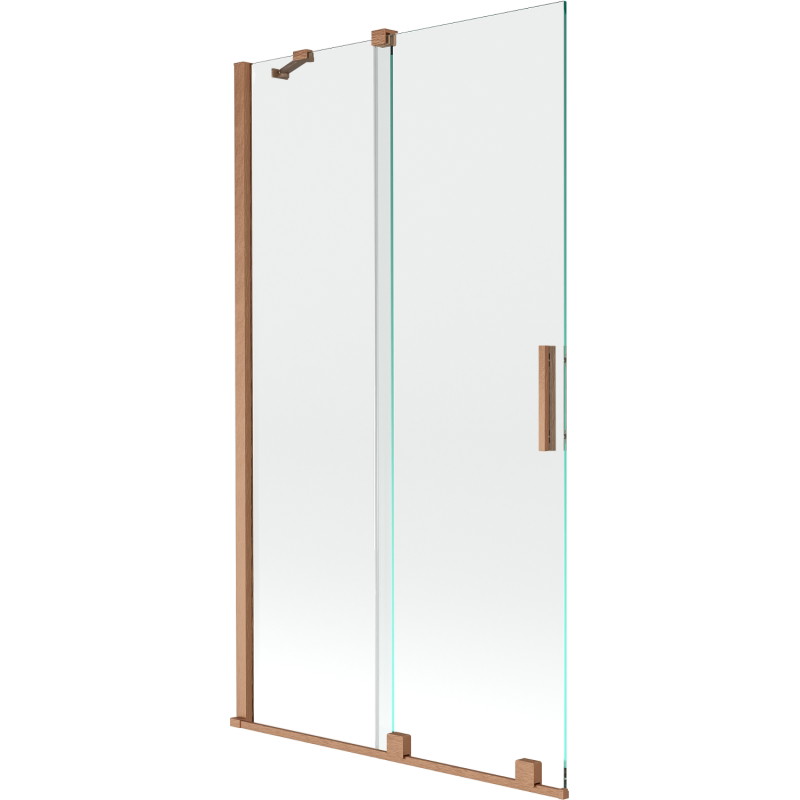 Mexen Velar 2-delige verschuifbare badwandscherm 100 x 150 cm, transparant, geborsteld koper - 896-100-000-01-65