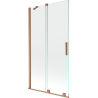 Mexen Velar verschiebbare 2-flügelige Badewannenabtrennung 100 x 150 cm, transparent, gebürstetes Kupfer - 896-100-000-01-65