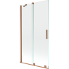 Mexen Velar Wannenschutz 2-flügelig verschiebbar 100 x 150 cm, transparent, gebürstetes Kupfer - 896-100-000-01-65