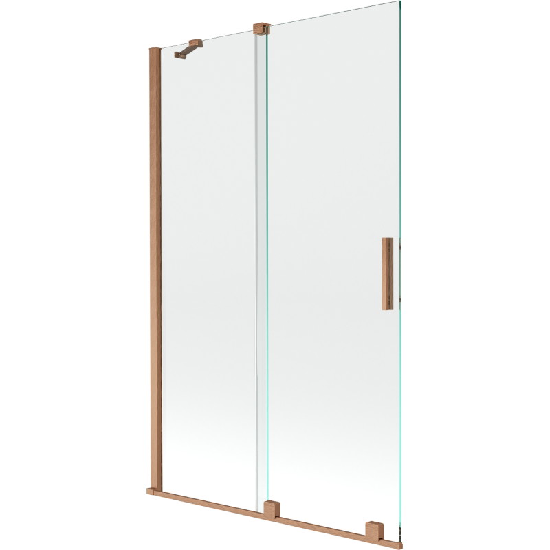Mexen Velar paroi de baignoire coulissante à 2 volets 110 x 150 cm, transparent, cuivre brossé - 896-110-000-01-65