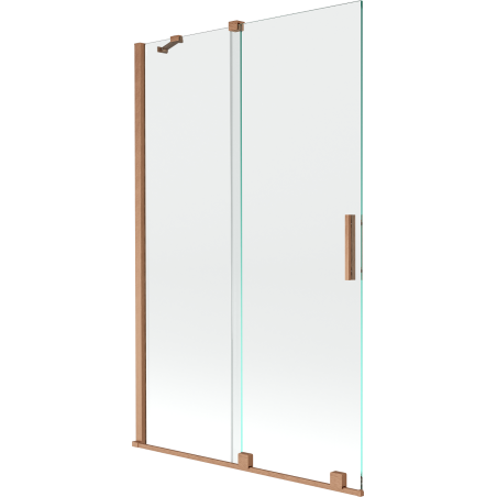 Mexen Velar Badewannenfalttür 2-teilig verschiebbar 110 x 150 cm, transparent, gebürstetes Kupfer - 896-110-000-01-65