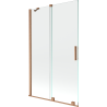 Mexen Velar Badewannenfalttür 2-teilig verschiebbar 110 x 150 cm, transparent, gebürstetes Kupfer - 896-110-000-01-65