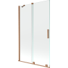 Mexen Velar zweiflügelige, schiebbare Badewannenabtrennung 110 x 150 cm, transparent, gebürstetes Kupfer - 896-110-000-01-65