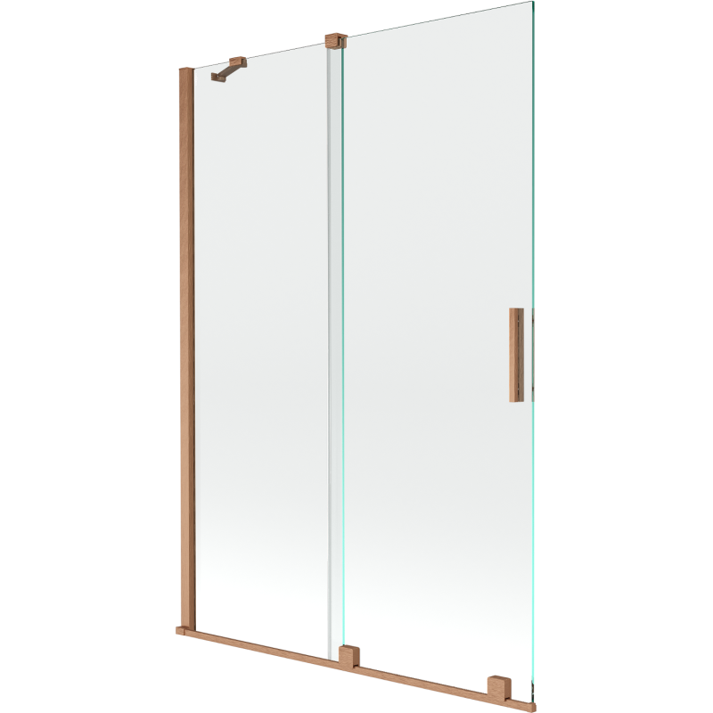 Mexen Velar paroi de baignoire à 2 volets coulissants 120 x 150 cm, transparent, cuivre brossé - 896-120-000-01-65
