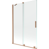 Mexen Velar 2-panel sliding bathtub screen 120 x 150 cm, transparent, brushed copper - 896-120-000-01-65