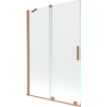 Mexen Velar paroi de baignoire à 2 volets coulissants 120 x 150 cm, transparent, cuivre brossé - 896-120-000-01-65