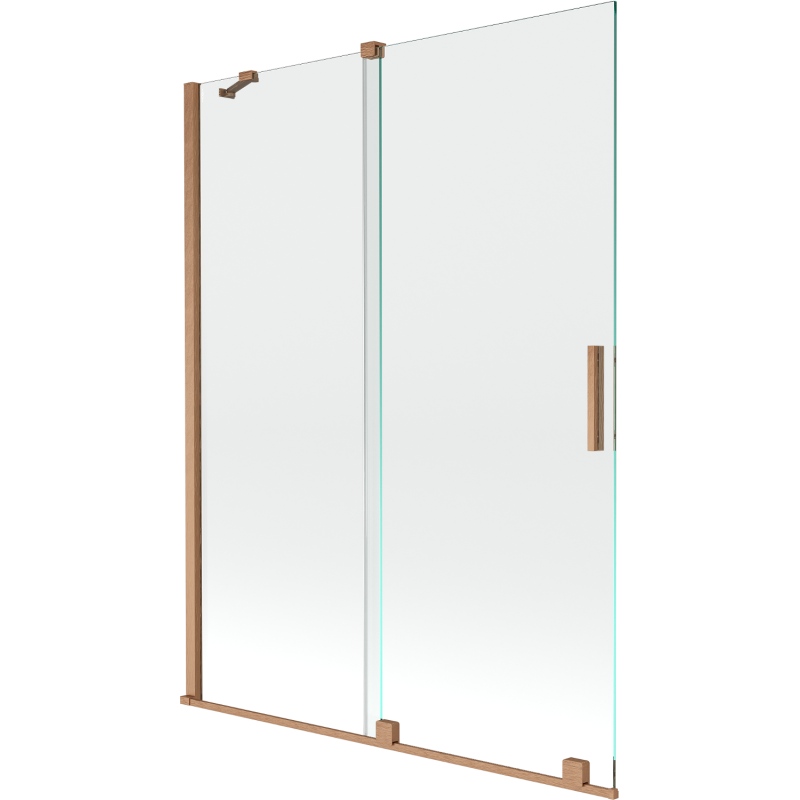Mexen Velar duschvägg 2-delad skjutbar 130 x 150 cm, transparent, borstad koppar - 896-130-000-01-65