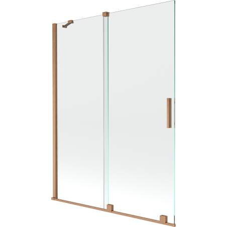 Mexen Velar 2-panel sliding bathtub screen 130 x 150 cm, transparent, brushed copper - 896-130-000-01-65