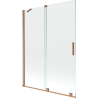 Mexen Velar Duschabtrennung 2-flügelig schiebbar 130 x 150 cm, transparent, gebürstetes Kupfer - 896-130-000-01-65