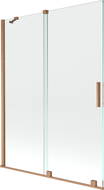 Mexen Velar kahe tiivaga vannisein, 130 x 150 cm, läbipaistev, harjatud vask - 896-130-000-01-65