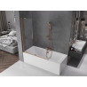 Mexen Velar mampara de baño de 2 hojas correderas 130 x 150 cm, transparente, cobre cepillado - 896-130-000-01-65